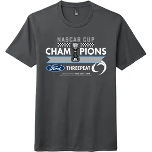 2024 NASCAR CHAMPIONSHIP THREEPEAT T-SHIRT - CHARCOAL GREY