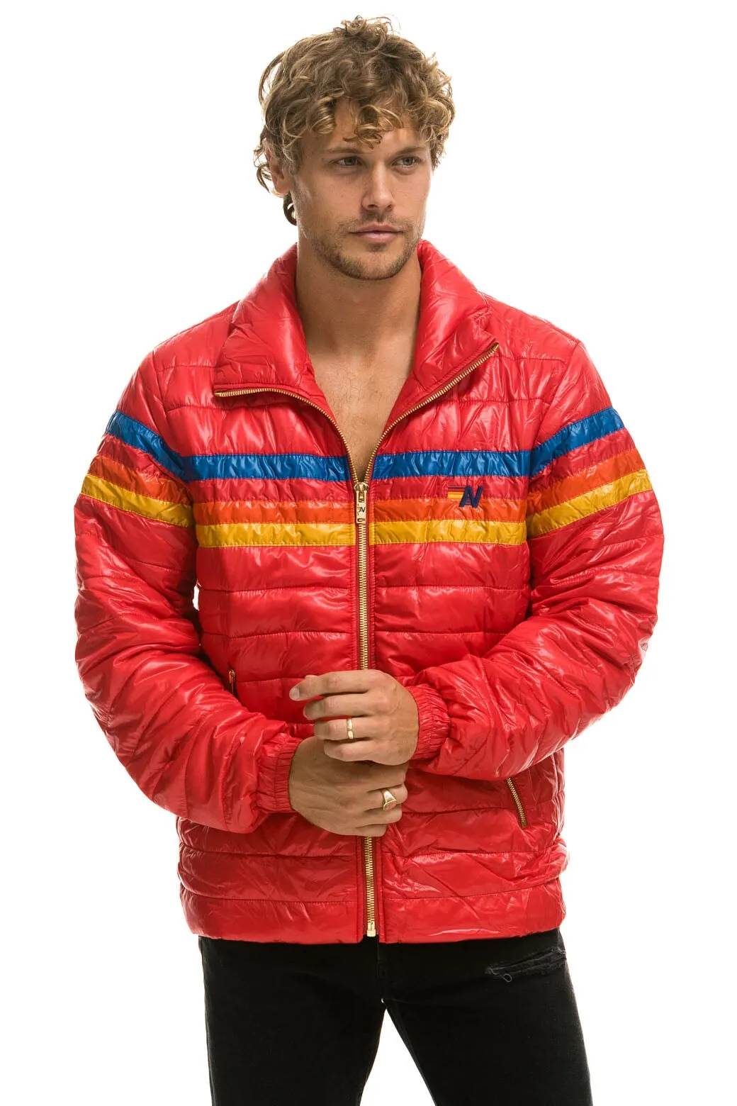 4 STRIPE TRAVELER JACKET - GLOSSY CHERRY