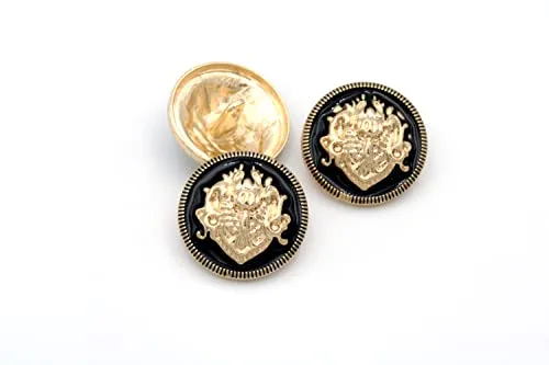 5PCS Bronze Metal Buttons Blazer Jackets 4 Holes Premium Knitting Sewing Buttons (18mm, Gold)