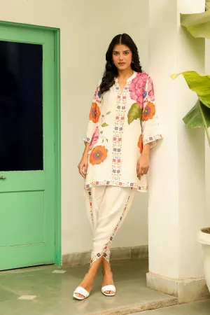 Bloom Print Dhoti Set