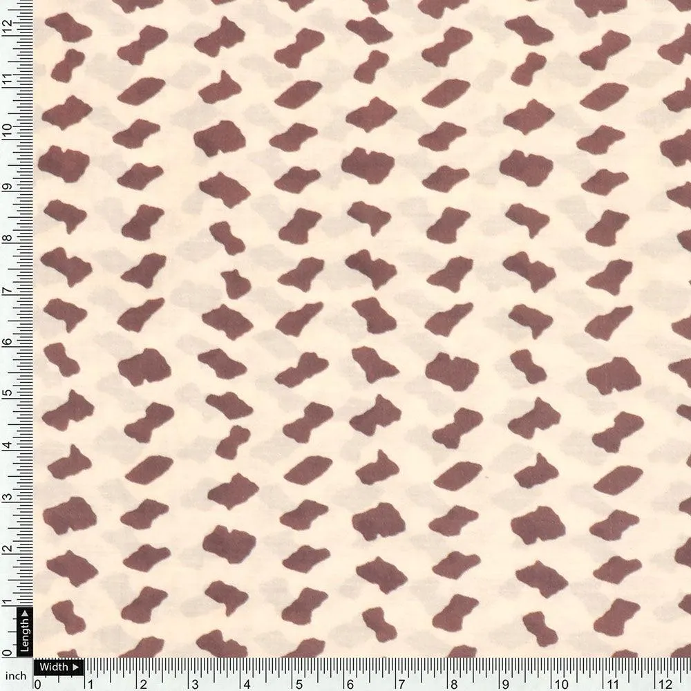 Brown Stones Digital Printed Fabric - Kora Silk