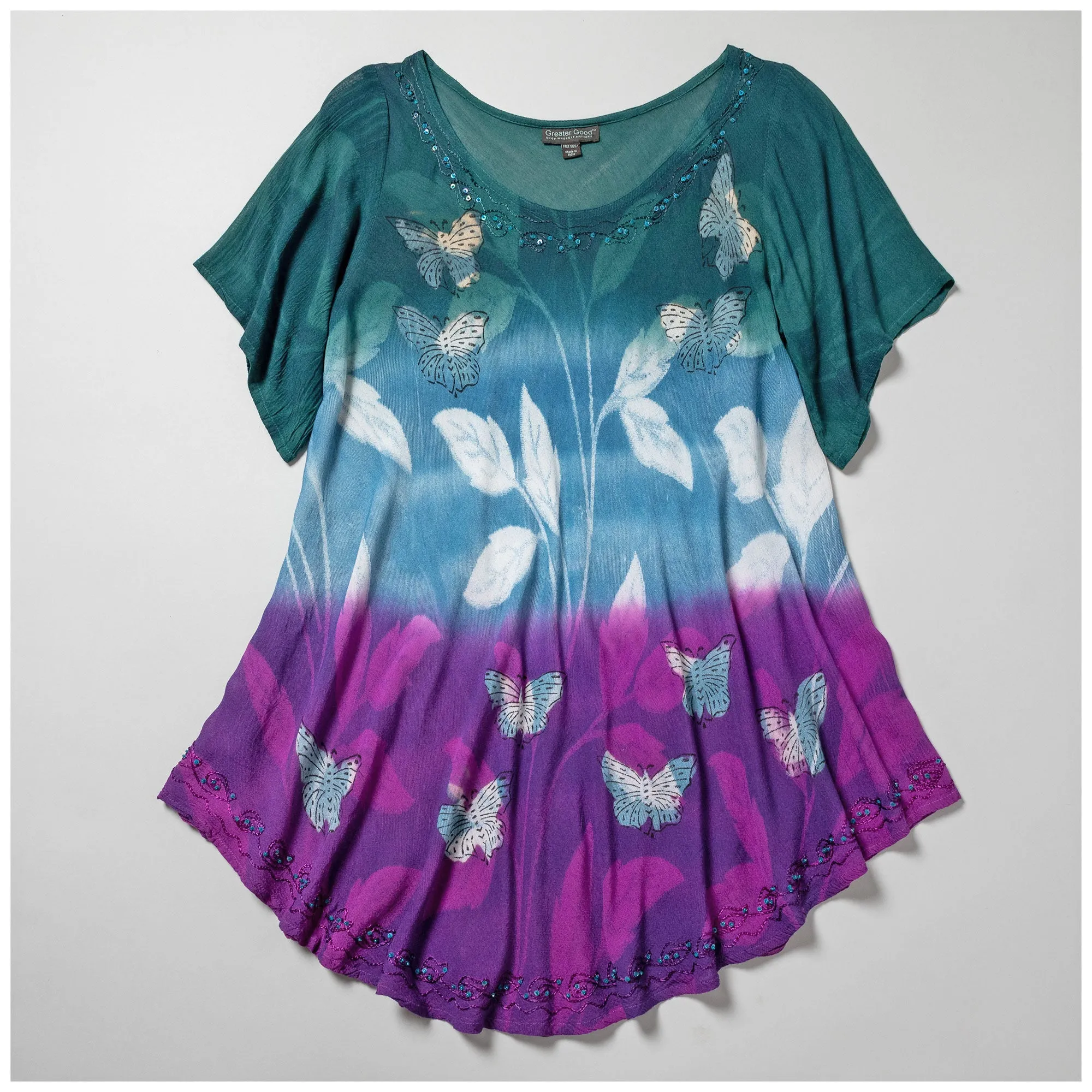 Butterfly Garden Short Sleeve Tunic