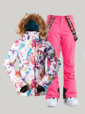 Camo Ski Suit Snowboard Jacket And Pants Set