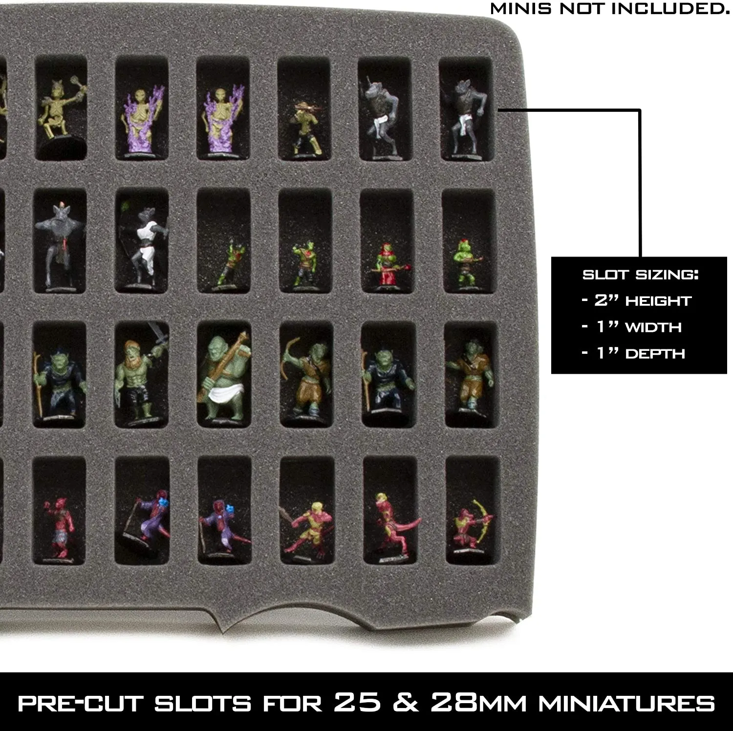 CASEMATIX Miniature Storage Hard Shell Figure Case - 80 Slot Figurine Carrying Case with Customizable Foam Compatible with Warhammer 40k, DND & More!