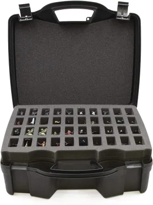 CASEMATIX Miniature Storage Hard Shell Figure Case - 80 Slot Figurine Carrying Case with Customizable Foam Compatible with Warhammer 40k, DND & More!