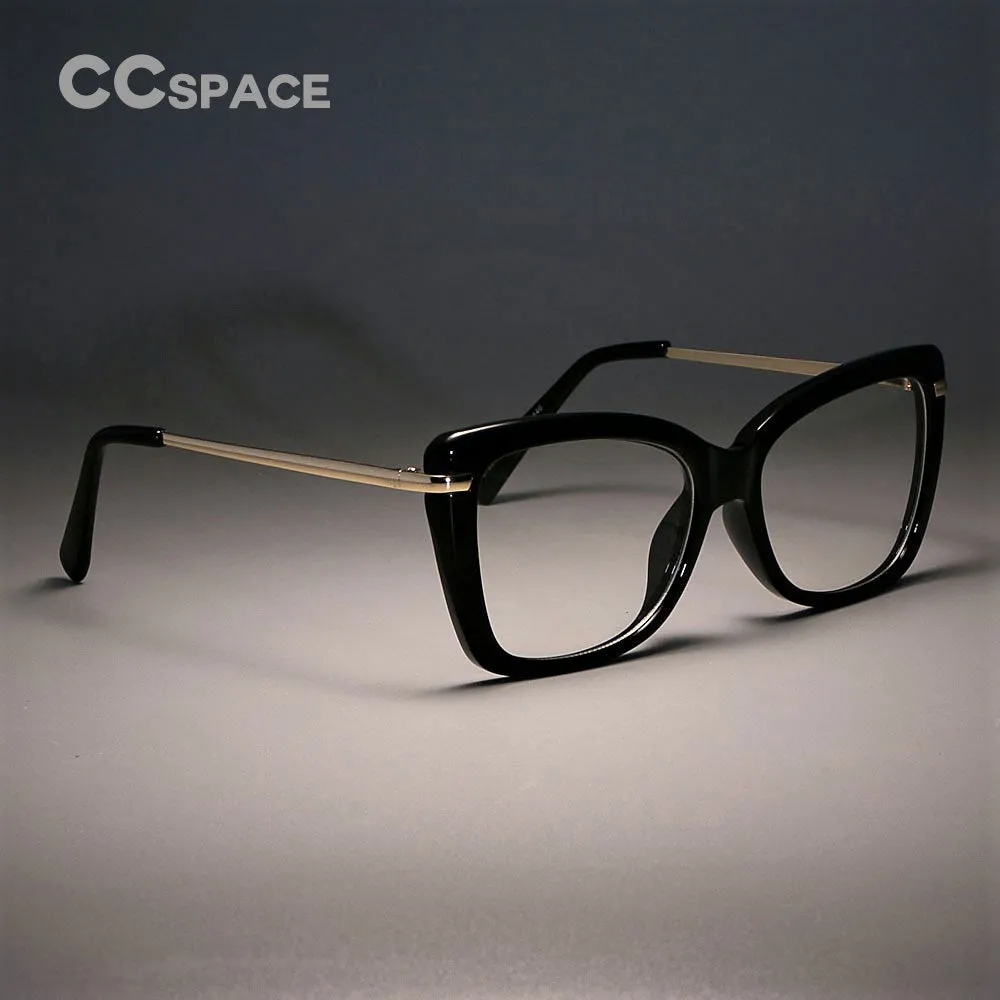 CCspace Women's Full Rim Rectangle Cat Eye Resin Frame Eyeglasses 45548