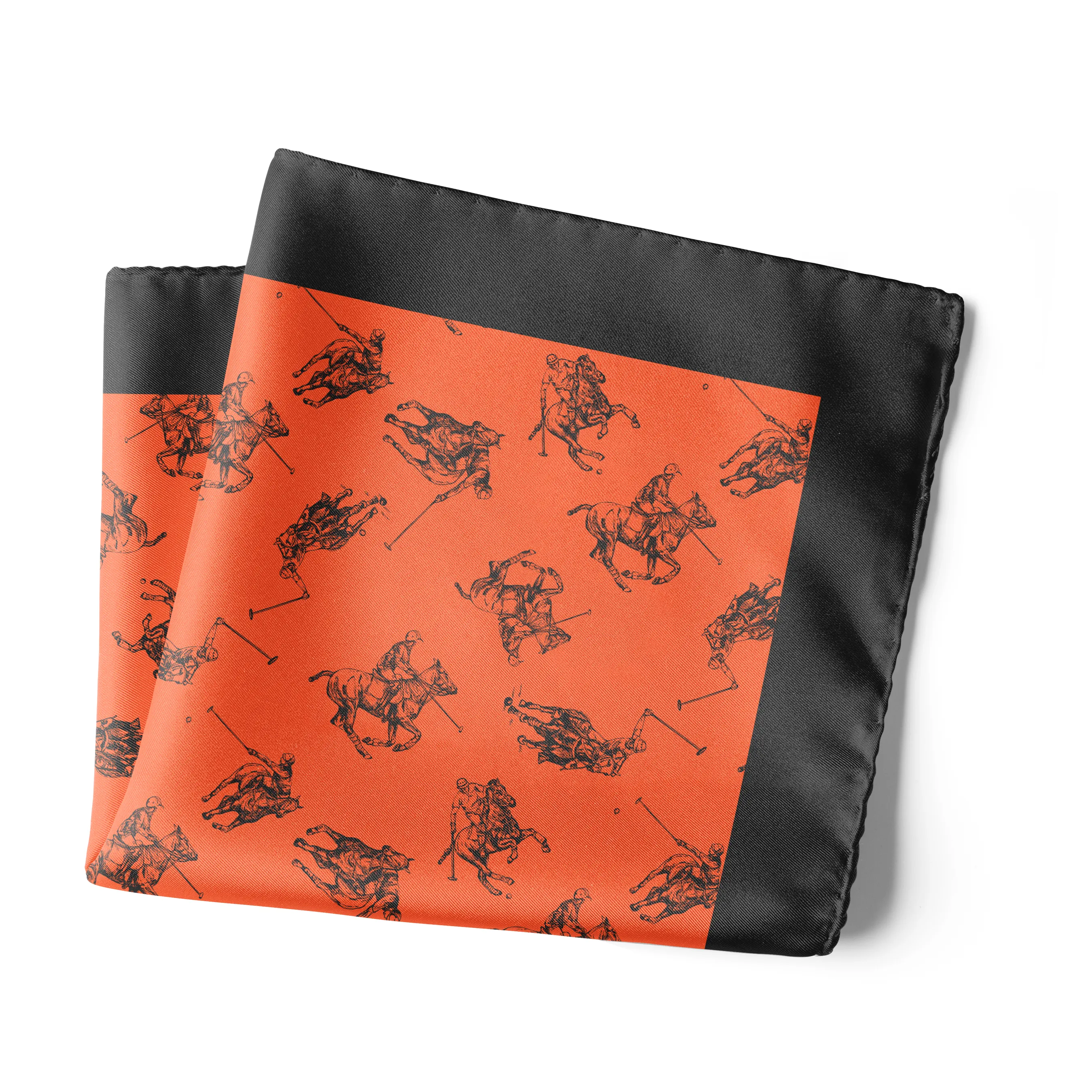 Chokore Coral Polo Print Silk Pocket Square - Sporty Silks Range