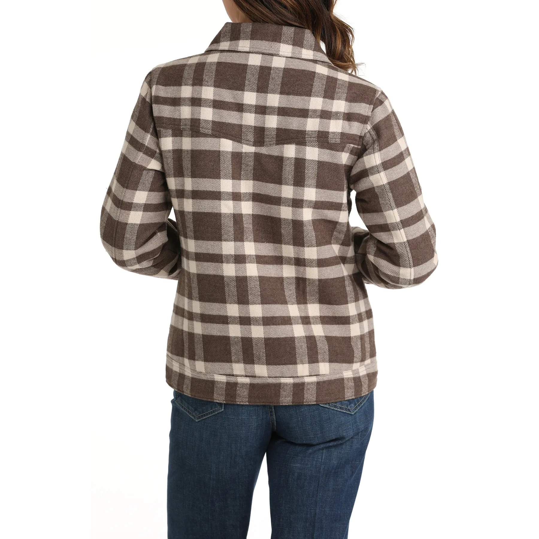 Cinch Ladies Wool Trucker Gray & Brown Plaid Jacket MAJ9905001