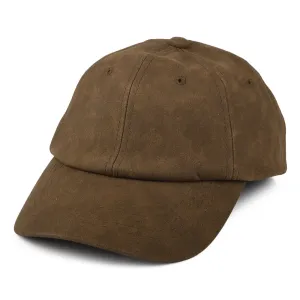 Dorfman Pacific Hats Unstructured Weathered Faux Leather Baseball Cap - Brown