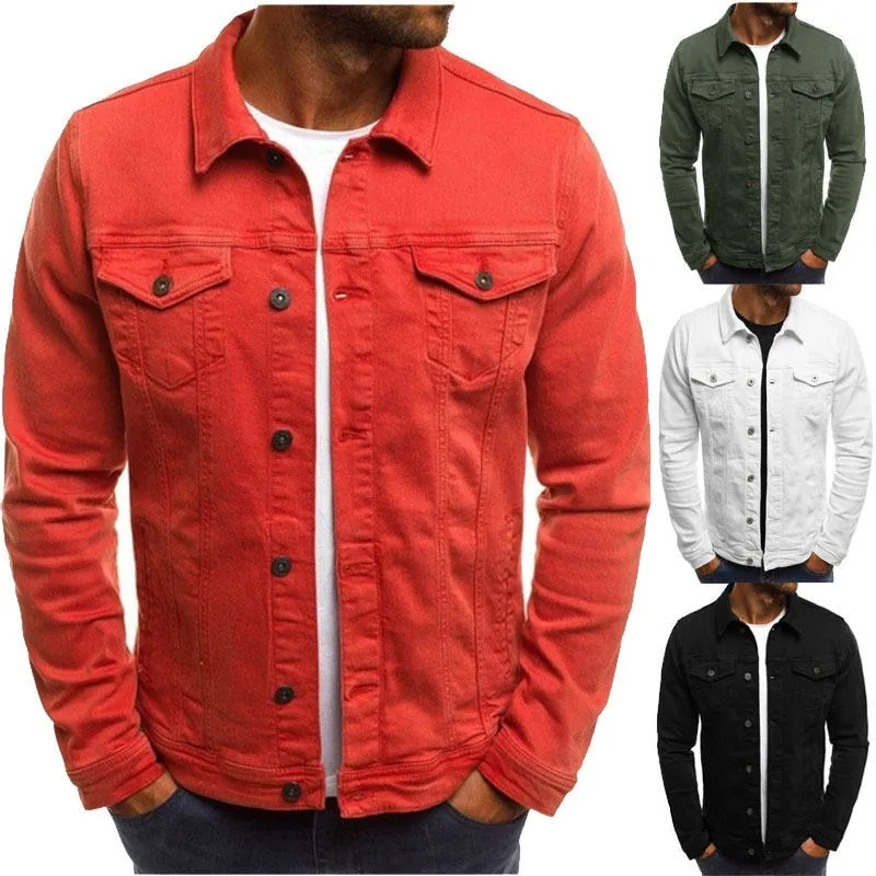 High Quality Denim Jacket Casual Solid Color Streetwear Coat Cardigan Button Workwear Jacket Top |  zc132