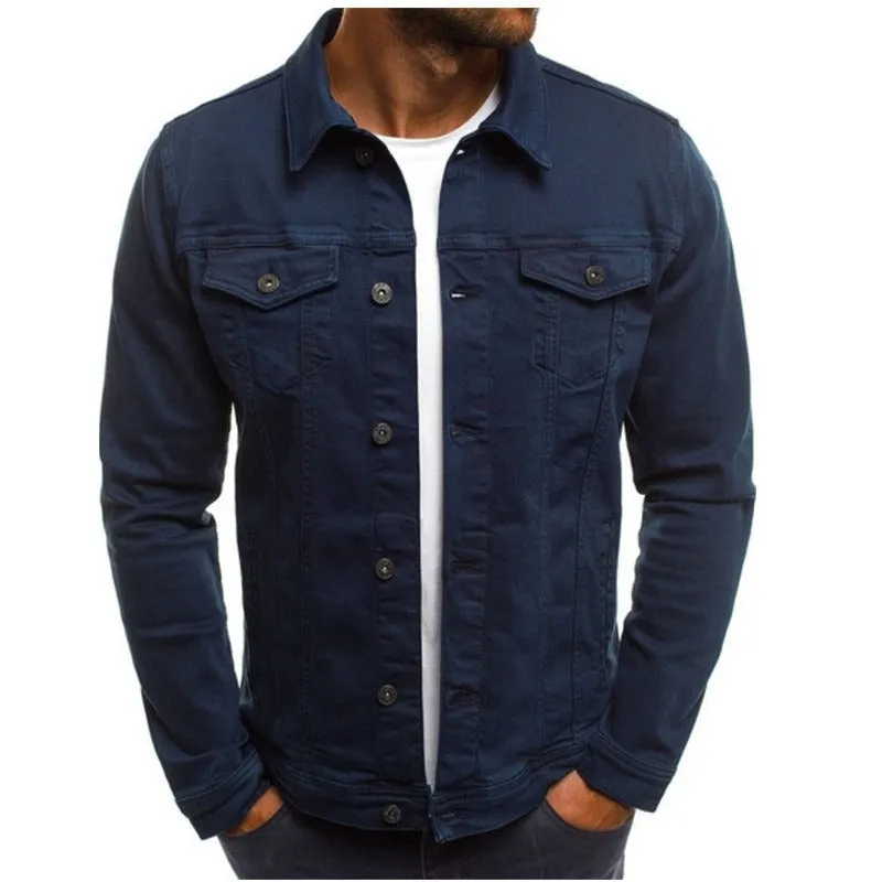 High Quality Denim Jacket Casual Solid Color Streetwear Coat Cardigan Button Workwear Jacket Top |  zc132