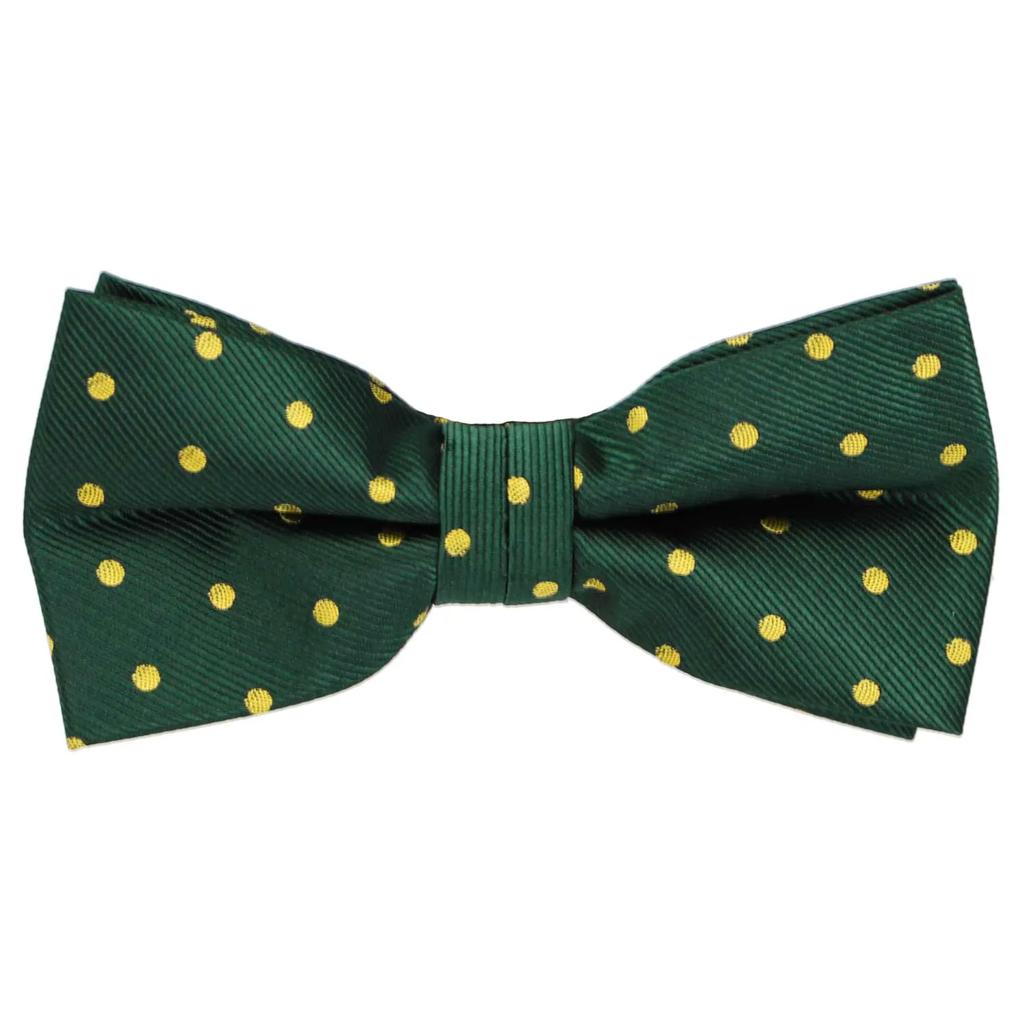 Hunter Green and Gold Polka Dot Bow Tie