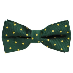 Hunter Green and Gold Polka Dot Bow Tie