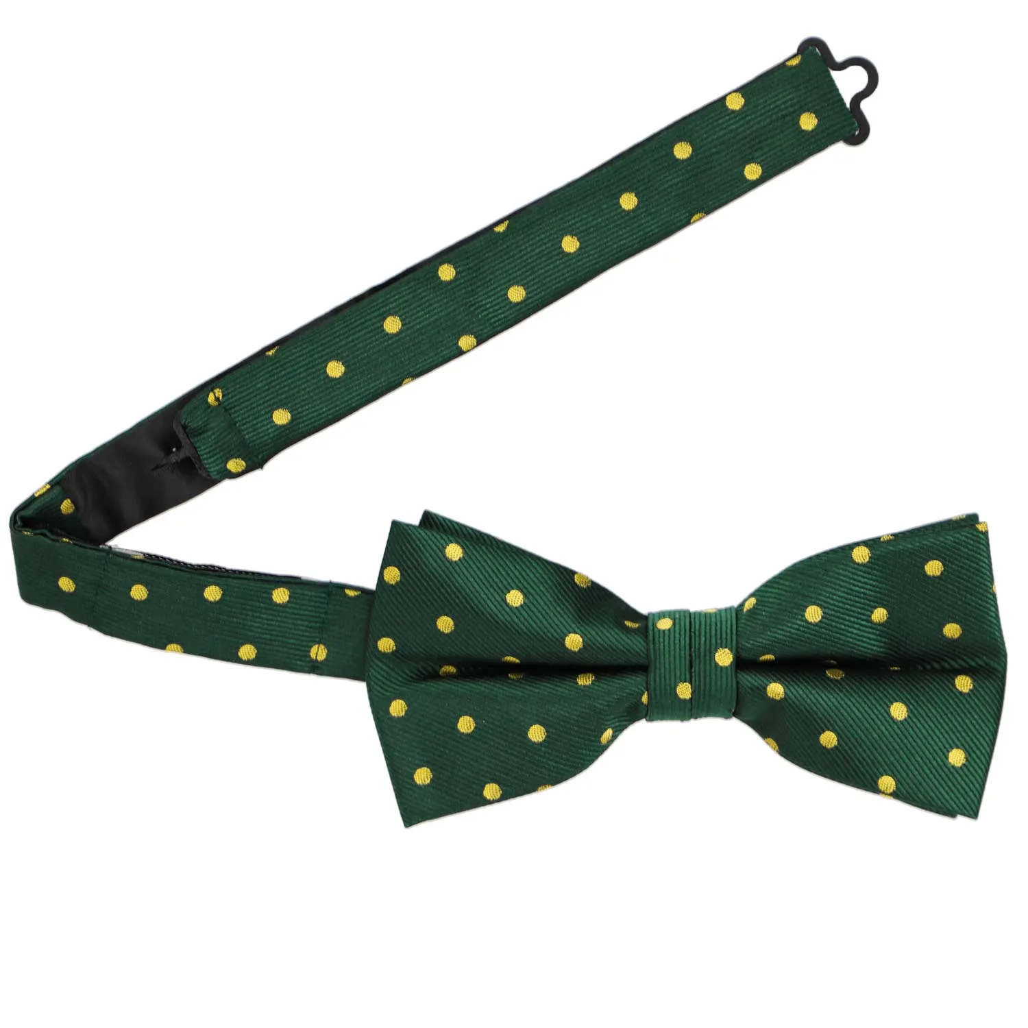 Hunter Green and Gold Polka Dot Bow Tie