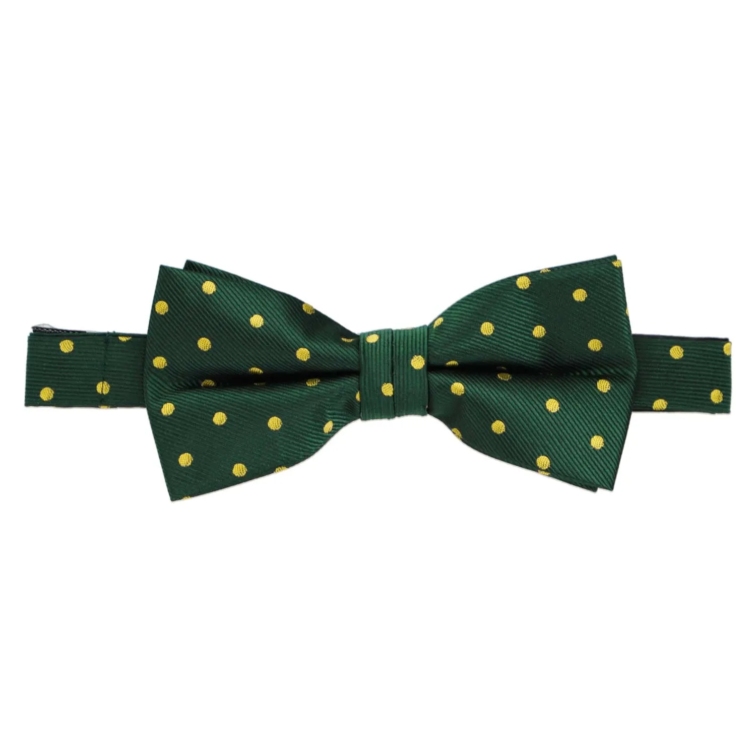 Hunter Green and Gold Polka Dot Bow Tie