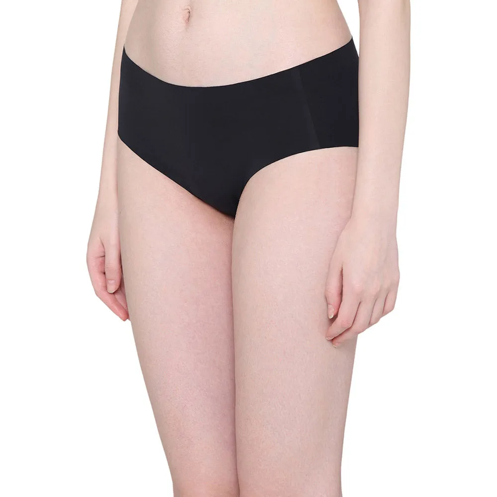 Invisible Comfort Mid-Waist Full Coverage Seamless Everyday wear Hipster Panty - Black