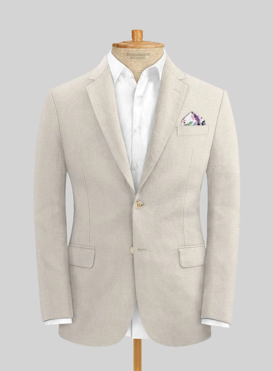 Italian Prato Beige Linen Jacket