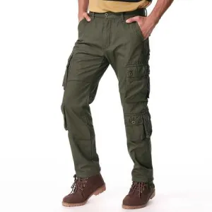 Mens Multi Pocket Polar Fleece Loose Thick Warm Trousers