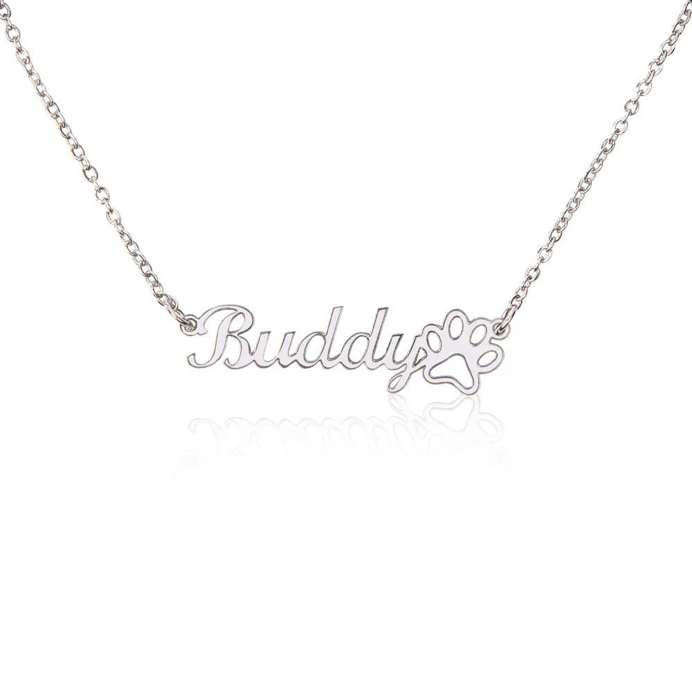 Name Necklace   Paw Print (No MC)