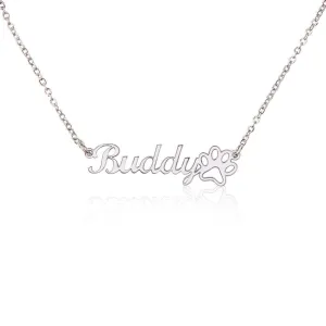 Name Necklace   Paw Print (No MC)