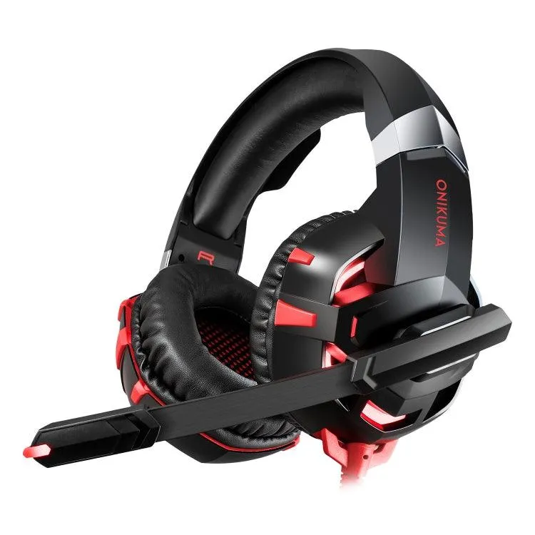 ONIKUMA K2A Elite Over-Ear Gaming Headset with LED Effects & Premium Microphone