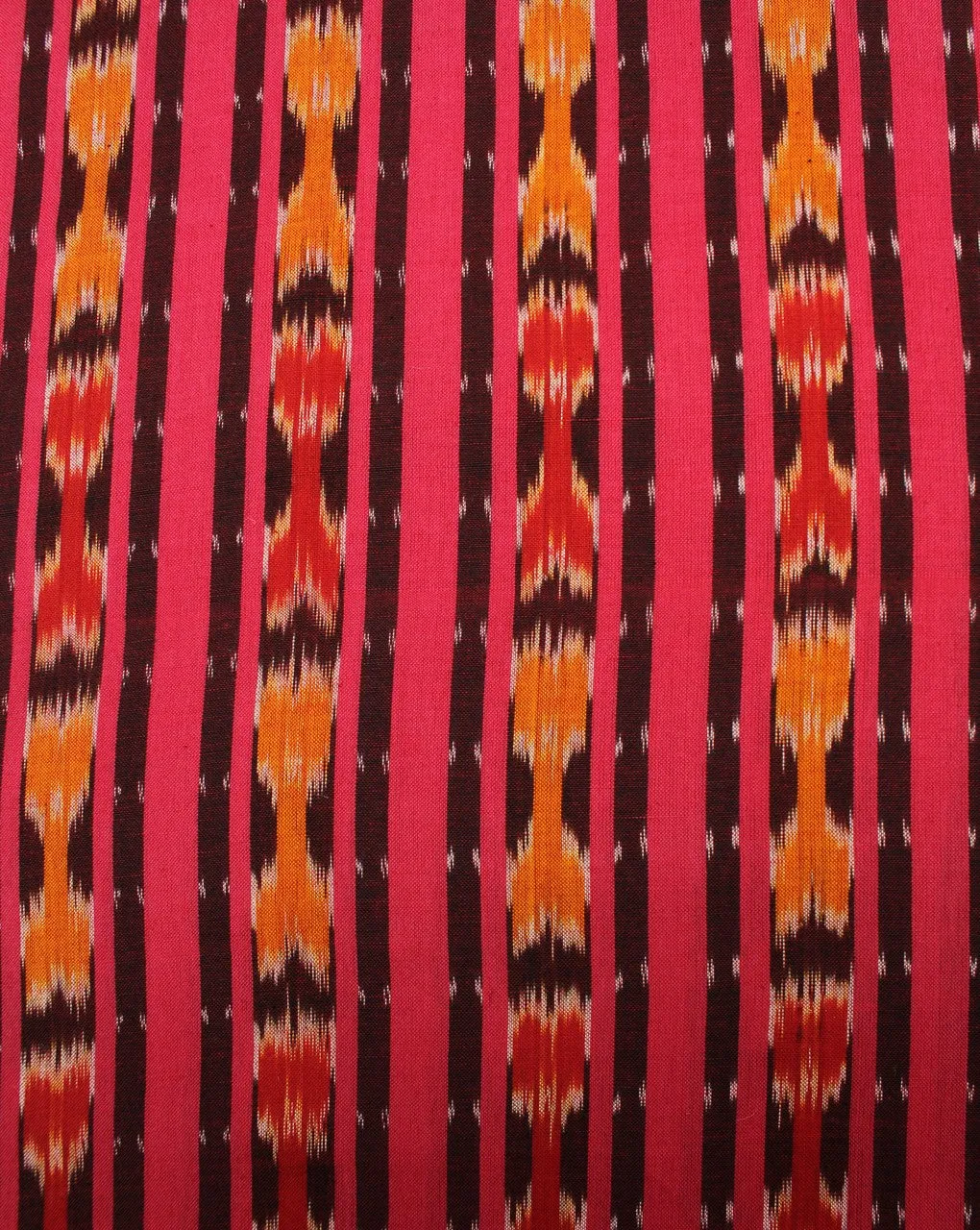 Red And Maroon Stripe Cotton Ikat Fabric