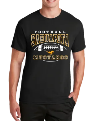 Sahuarita Mustangs Football 2024 Design #2 Cotton T-Shirt or Performance Dri-fit T-shirt in Royal Blue or Black