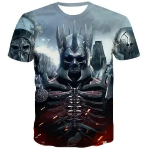 Skull T-shirt Men Military Tshirts Casual War T shirts Funny Hip Hop T-shirts Graphic Punk Rock T-shirts 3d Short Sleeve Hip hop