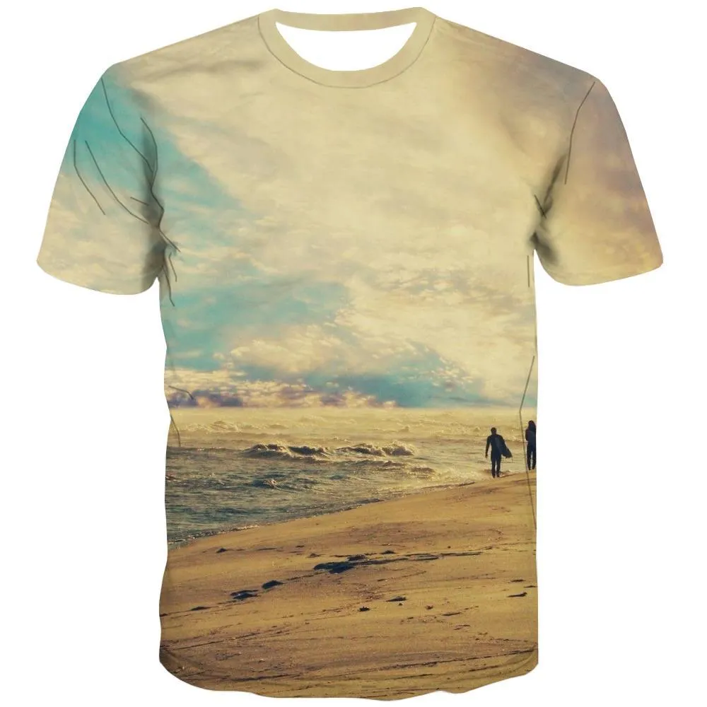 surf T shirts Men The sea T shirts Funny sport Tshirts Casual Cool Shirt Print