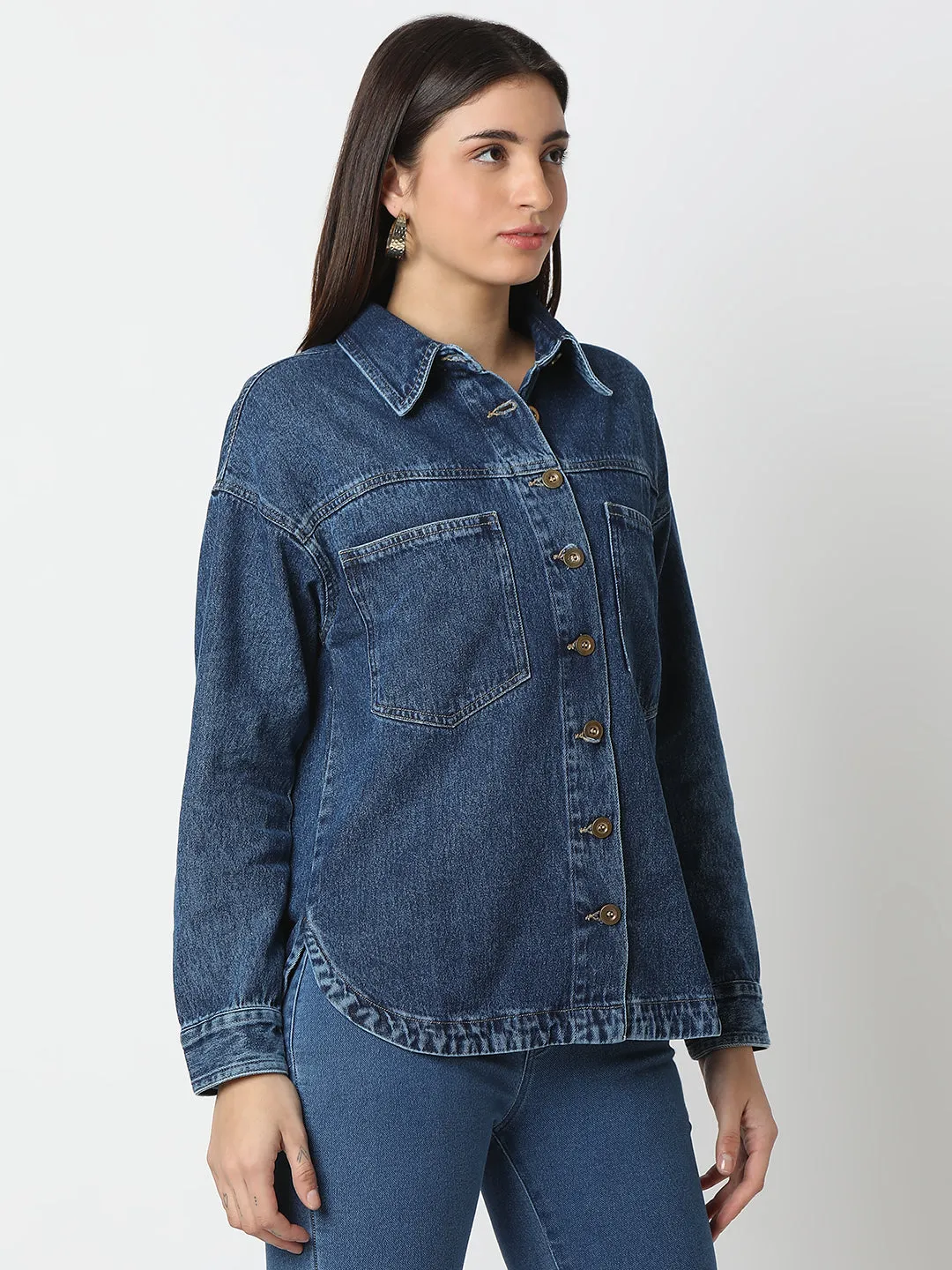 TARAMA Womens Oversized Denim Shacket