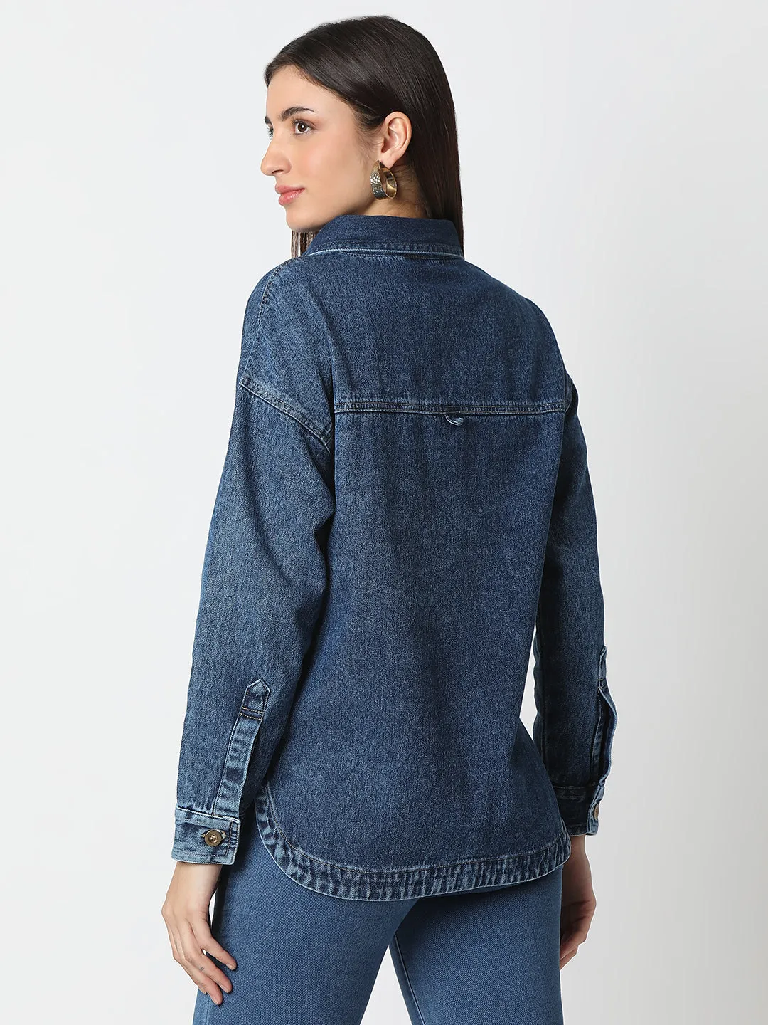 TARAMA Womens Oversized Denim Shacket