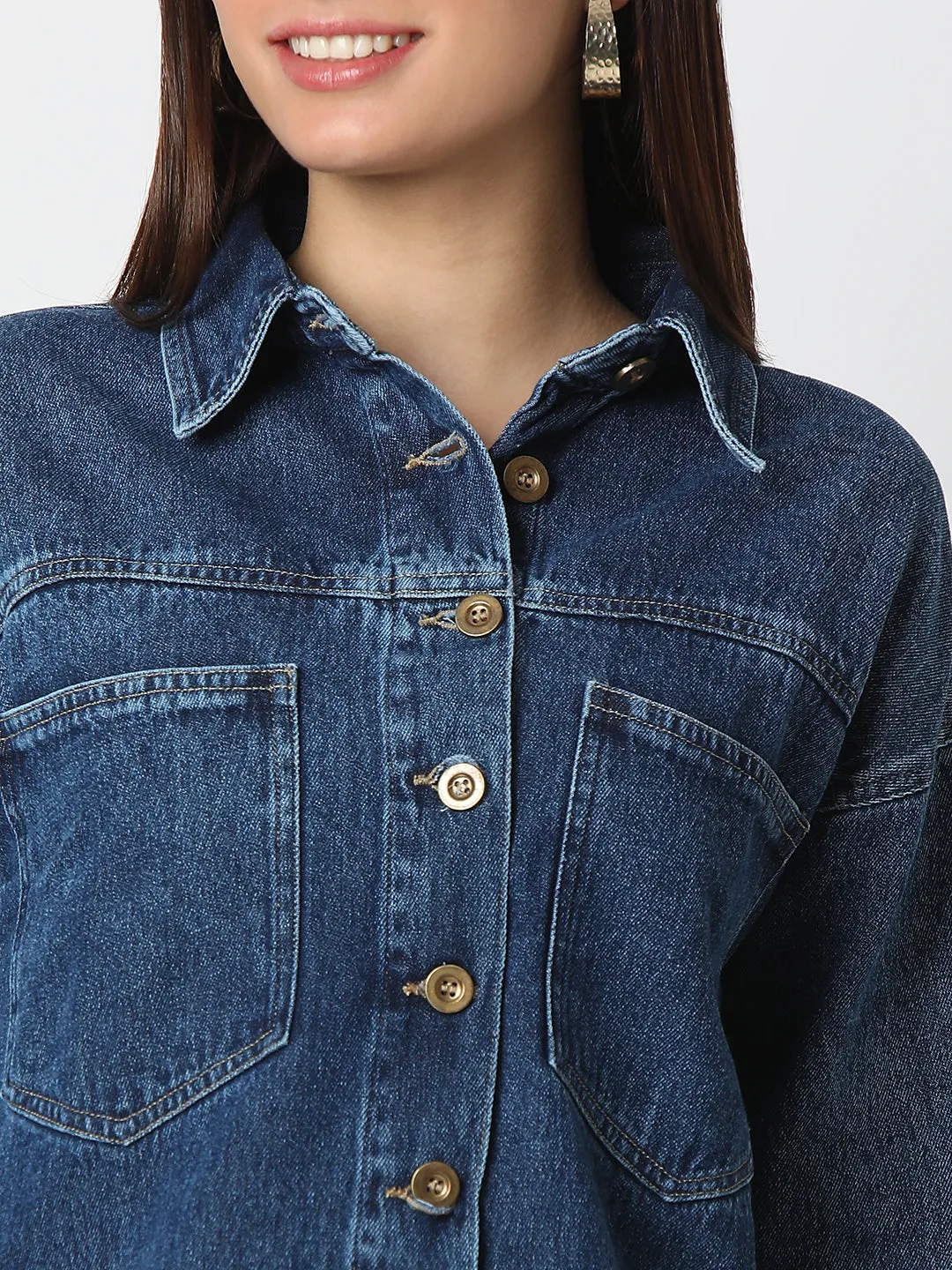 TARAMA Womens Oversized Denim Shacket