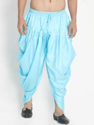 VM By VASTRAMAY Men's Light Blue Silk Blend Dhoti