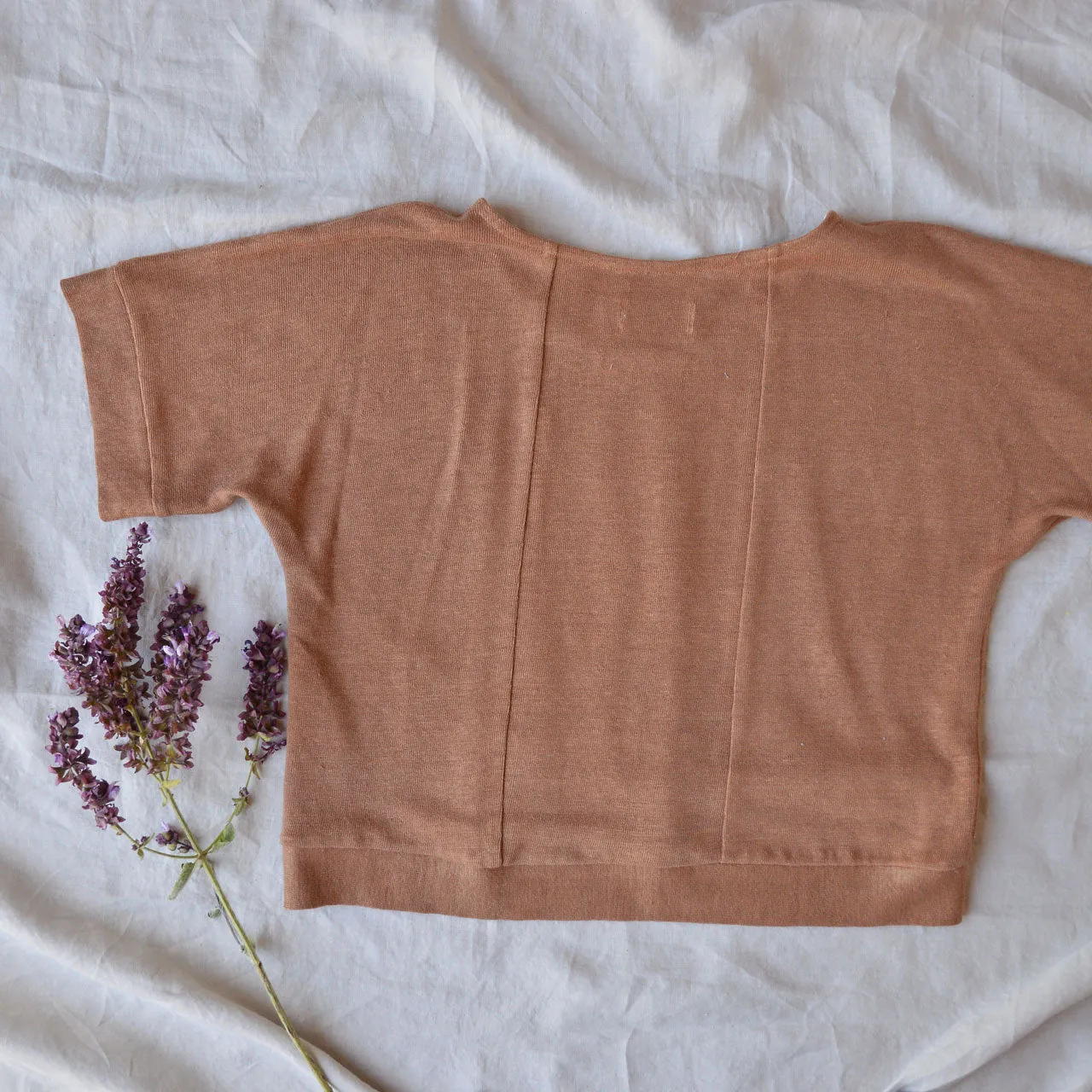 Women's Hemp Pieces Tee - 100% Hemp - Brown Rose