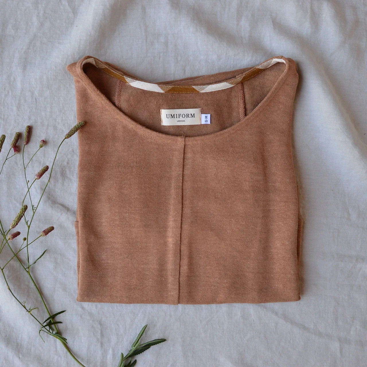 Women's Hemp Pieces Tee - 100% Hemp - Brown Rose